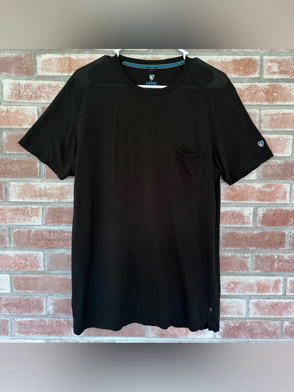 Kuhl Short Sleeve Pocket T Shirt Men’s Medium Black Merino Wool Performance - Picture 1 of 6